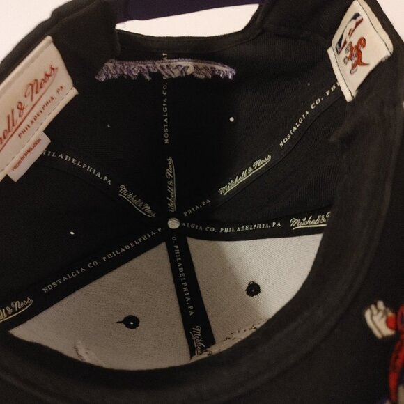 Raptors Old Logo Mitchell And Ness Snapback White Black Purple Under Brim - New - Picture 5 of 9